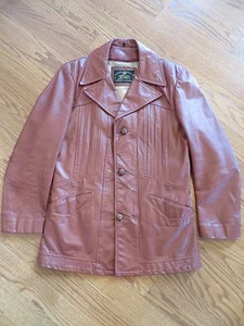 Chaqueta de revestimiento extraíble de cuero genuino vintage para hombre talla 38 regular en excelente condición - Imagen 1 de 9