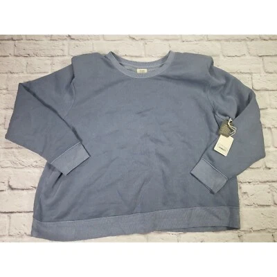 Moletom pulôver almofada de ombro a.n.a, feminino tamanho 2X azul - Imagem 1 de 4