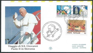 1996 VATICANO VIAGGI DEL PAPA DISPACCIO AEREO SLOVENIA TIMBRO ARRIVO - SV8 - Picture 1 of 1