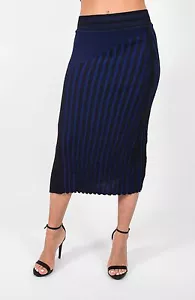 Ohne Titel blauer Strick geflochtener Ripp Rock Größe Small - Bild 1 von 2