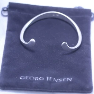 Georg Jensen Sterling Silver Open Bangle Bracelet A 10 Denmark - Picture 1 of 10