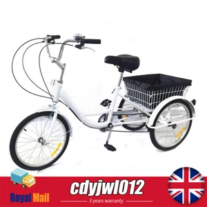 Triciclo de 20 pulgadas 3 ruedas 8 velocidades bicicleta deportiva triciclo crucero con cesta moderno - Imagen 1 de 18