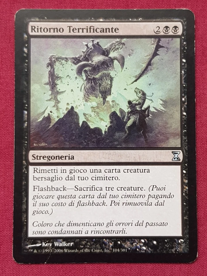 Magic The Gathering ITALIAN TIME SPIRAL DREAD RETURN black card MTG - Image 1 of 2