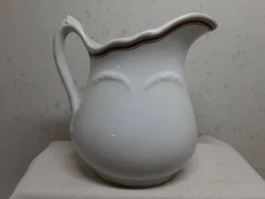 VTG Grindley Hotel Ware England White/ Burgandy Creamer L. Strauss & Sons N.Y. - Picture 1 of 5