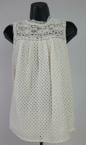 NWOT Freeway Womens White Beaded Blouse Top Size M - Picture 1 of 4