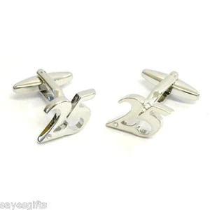 25 / 25th Birthday or Anniversary Cut Out Rhodium plated Cufflinks with Crystal - Picture 1 of 1
