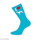 I Love Greyhounds Womens / Ladies Turquoise Socks