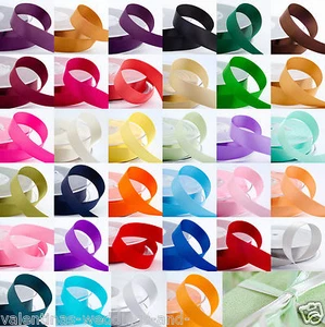 Satin Ribbon x 1m Double Sided Cut Lengths Per Metre 3mm 6mm 10mm 16mm 25mm 38mm - Picture 1 of 51