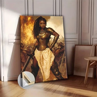 Black Elegant Sexy African Beautiful Woman Canvas Painting Print 24x36 decor - Image 1 of 4