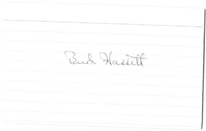 Bud Hassett -Autógrafo- 1936-42 BROK, BOSTN, NYY - Imagen 1 de 1