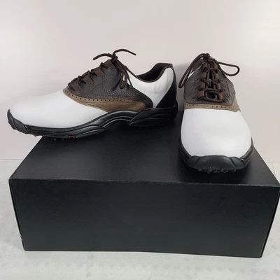 Botines de golf Footjoy Greenjoys 10,5 M zapatos blancos con montura marrón nuevos sin caja Foto 1 de 4