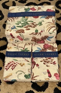 3-teiliges Ralph Lauren Maren King Bettwäscheset Tropisch Botanisch Blumen Vogel - Bild 1 von 14