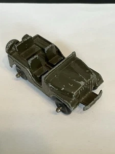 Vintage Midgetoy Green Army Jeep Diecast Toy Vehicle Made In Rockford Illinois - Picture 1 of 8