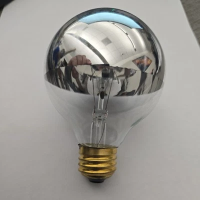 NEW** Satco S3860 120V Medium Base 25-Watt G25 Light Bulb, Silver Crown - Image 1 of 4