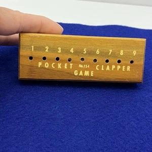 Vintage Drueke Wood Pocket Clapper Game Travel Case Mini Dice Pegs - Picture 1 of 6