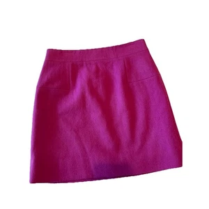 J Crew Classic Fuschia Pink Mini Skirt in Felted Wool Blend Academia 00 - Picture 1 of 6