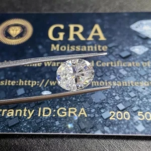10 x 8 mm Oval Cut White Loose Moissanite D Color VVS1 GRA Certificate 3 Carat - Picture 1 of 6