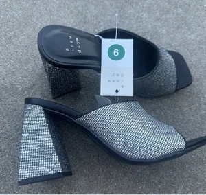 Tacco donna A New Day Vira Mule taglia 9 nero argento - Foto 1 di 6