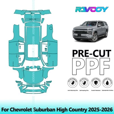 Película de protección de pintura precortada PPF para Chevrolet Suburban High Country 2025-2026 Foto 1 de 4