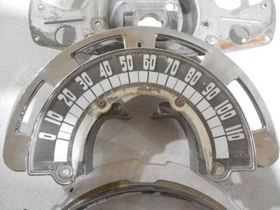 1949 1950 Oldsmobile Rocket 88 98 Chrome Speedometer gauge Facia 1569170 Foto 1 de 2