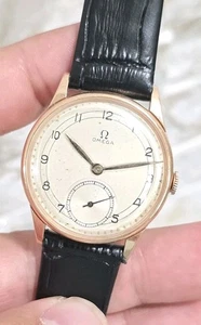 Rare Vintage 1944 Omega 30t2 Solid 14k Rose Gold Case 15j Men's Manual Watch  - Picture 1 of 24