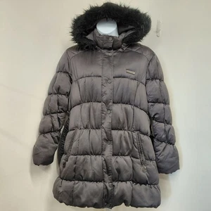 Abrigo acolchado COOGI de colección para mujer talla 2X marrón negro capucha de piel extraíble *LEER* - Imagen 1 de 24