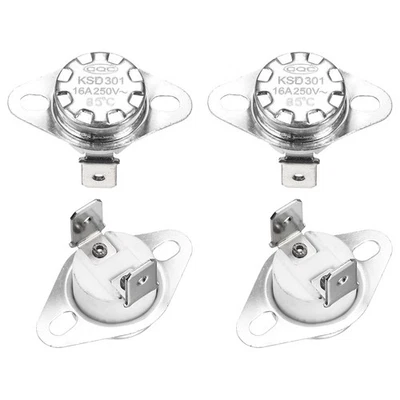 KSD301 Thermostat 85℃/185°F 16A  N.C Temperature Switch 4 Pcs - Image 1 of 4