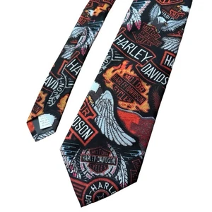 Vintage 90s Harley Davidson 1995 Necktie Tie 100% Polyester By Ralph Marlin & Co - Picture 1 of 6