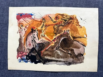 Сальвадор Дали рисунок (ручной работы) очень хорошо сохранившаяся антикварная бумага. - Изображение 1 из 2