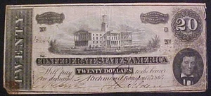 1864 20 $ "VIII Series Richmond VA" Confederate Note - Bild 1 von 2