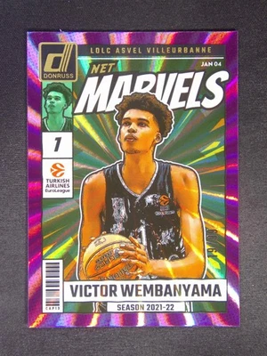 2024-25 Donruss Euroleague Victor Wembanyama #21 Net Marvels Purple Laser /99 - Image 1 of 3