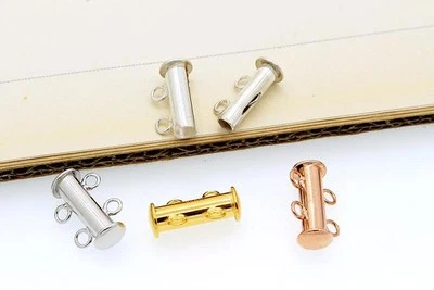 1 conjunto (1 par) conector de colar de corrente de prata esterlina com vários fios, 2 camadas - Imagem 1 de 2