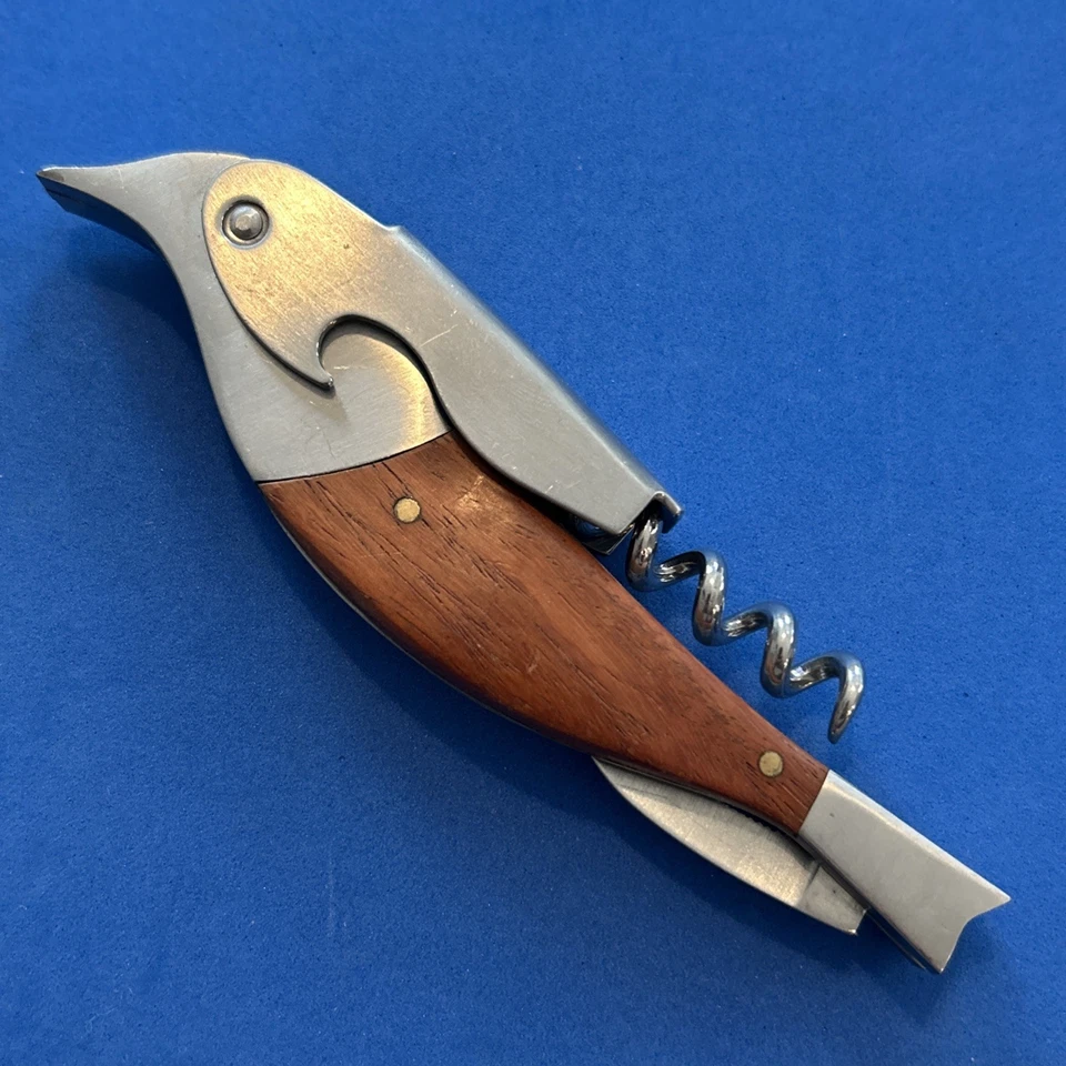 KIKKERLAND 优质木质蜂鸟服务员开瓶器葡萄酒钥匙开启器 — 第 1/3 张图片