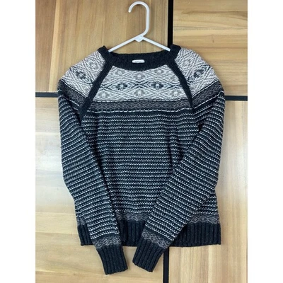 Suéter tejido Fossil para mujer mediano Fair Isle negro gris invierno acogedor Foto 1 de 4