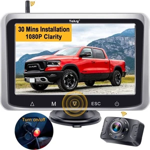 Wireless Backup Camera Trucks Cars HD 1080P 5 Inch Monitor Bluetooth License ... - Picture 1 of 7