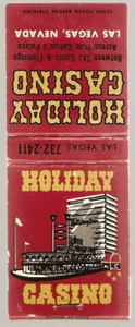 Vintage LAS VEGAS NV Matchbook HOLIDAY CASINO Front Strike - Bild 1 von 3