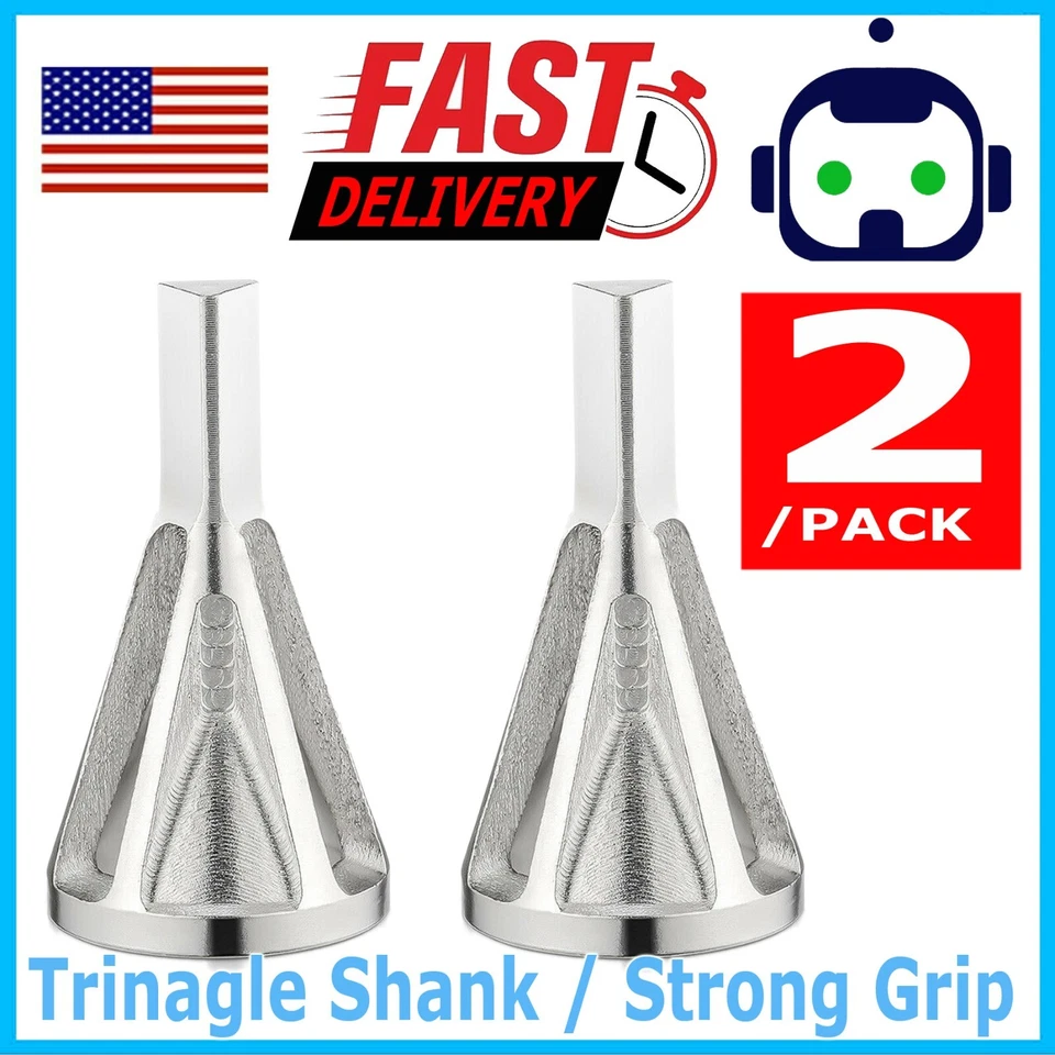2 Pack Deburring External Chamfer Tool HSS Triangle Drill Bit Bolt Thread Repair