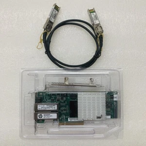 HP NC523SFP Dual Port 10GbE 593717-B21 593742-001 PCIe Network card SFP+ Cable - Picture 1 of 4