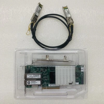 HP NC523SFP Dual Port 10GbE 593717-B21 593742-001 PCIe Network card SFP+ Cable - Image 1 of 4