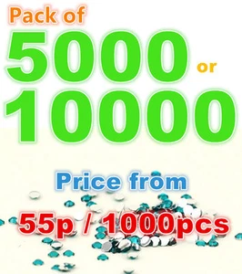 5000/10000 RESIN FLAT BACK JELLY RHINESTONES DIAMANTE NAIL ART CRAFT GEMS 3-6mm - Picture 1 of 38