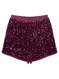 Women Sequins Velvet Dance Short Hot Pants Dating Carnival Party Night Out Disco - Picture 1 of 71