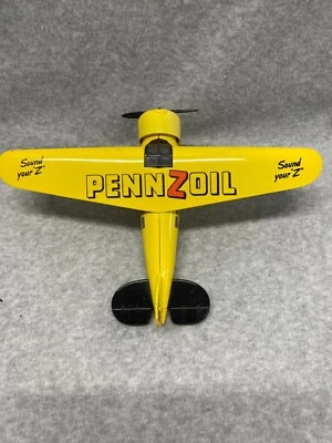 LOCKHEED VEGA 5B HIGHWING PENNZOIL PLANE DIECAST BANK Yellow Limited Edition - Image 1 of 4