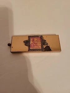 Vintage Brass Stamp Holder Slide Drawer Lincoln 4 Cent Stamp - Picture 1 of 4