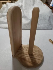 Wooden Handmade Paper Towel Holder Countertop Standing In Red Oak unfinished - Picture 1 of 6