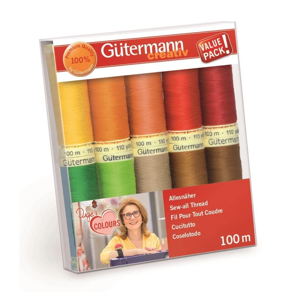 Gütermann Allesnäher Nähfaden-Set-1 (10 Farben/ 100 m) Nähgarn Inges Farben - Bild 1 von 1