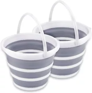 2 Pack Collapsible Buckets 10L 2.6 Gallon Cleaning Bucket Mop Bucket Portable - Picture 1 of 7