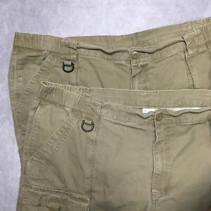 Columbia Mens Cargo Shorts size 44 XXL - Lot of 2 Pairs - Brown D Ring Cotton