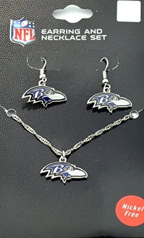 NFL Baltimore Ravens Baltimore Ravens Earring/Necklace Set, Black, Small Cover