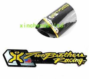 1PC Two Brother Aluminium Heat Resistant Motorcycle Exhaust Pipe Racing Sticker - Picture 1 of 5