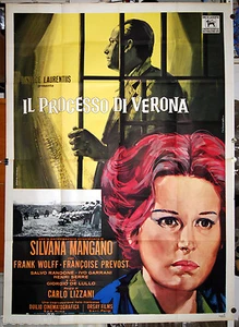 manifesto 4F film IL PROCESSO DI VERONA Lizzani Silvana Mangano Frank Wolff 1963 - Picture 1 of 1